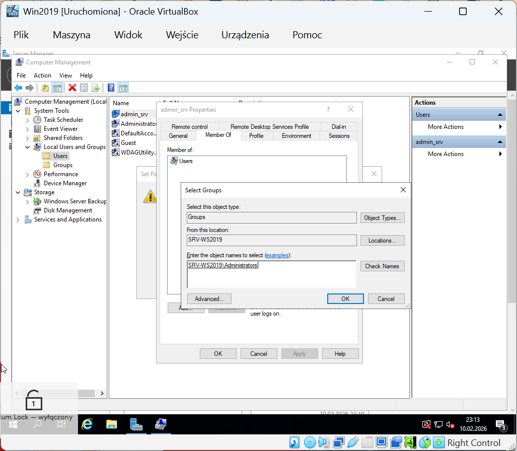 Tworzenie konta administratora